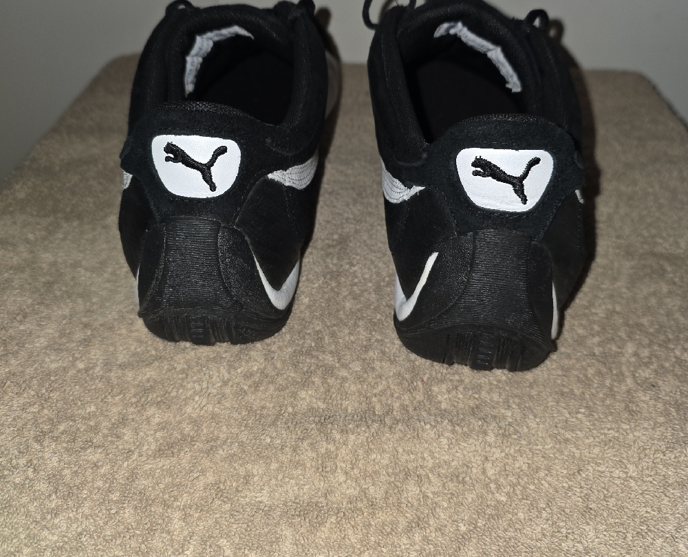 Puma Men's Classic Black and White Suede Sneakers - Picture 3 of 5